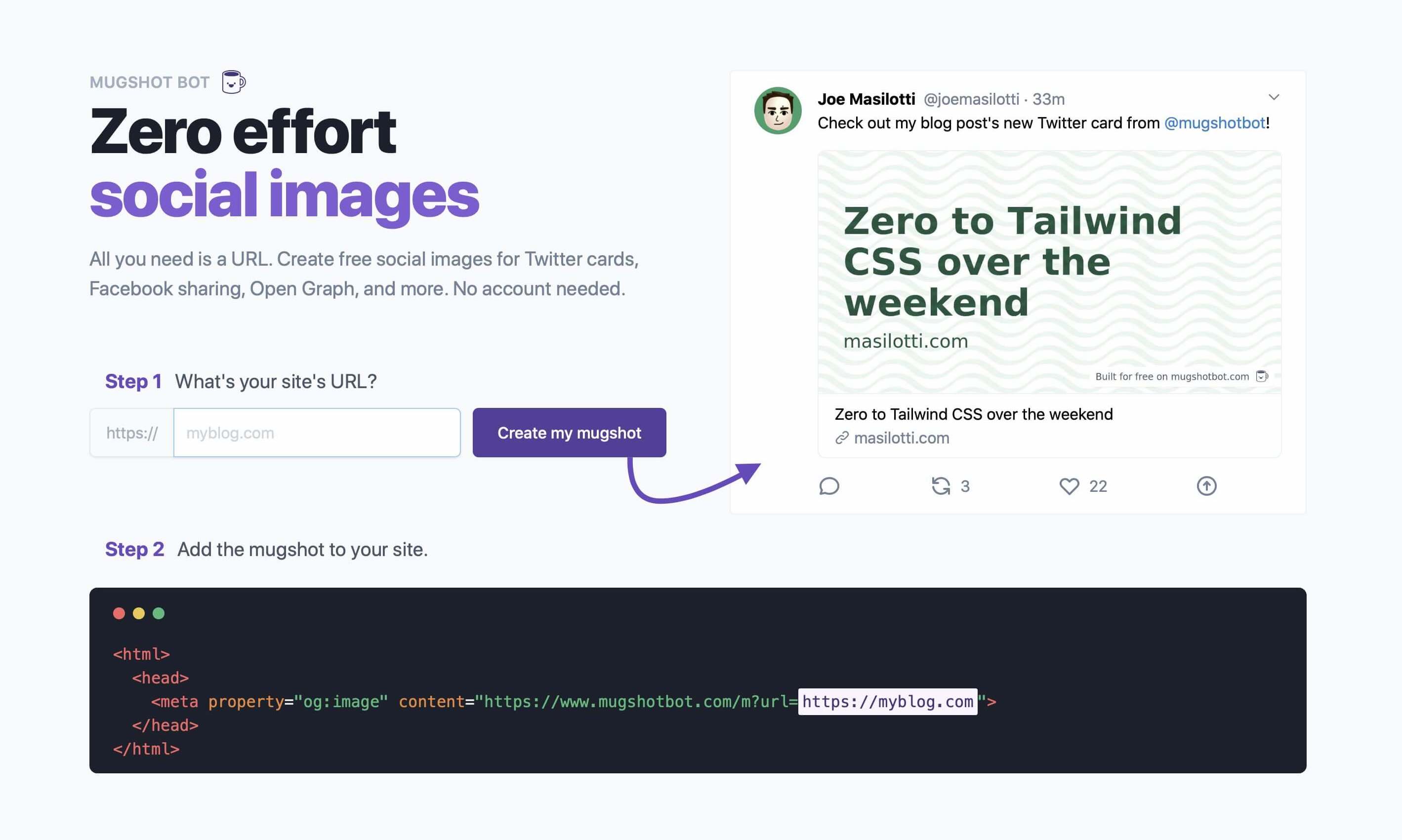Mugshot Bot landing page v1